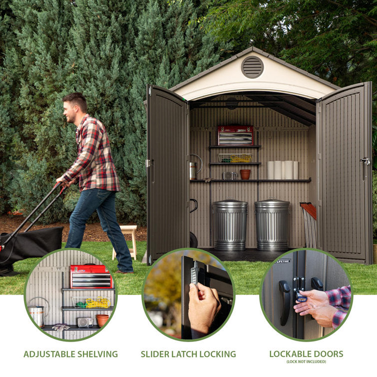 Lifetime 8 ft. x 12.5 ft. High Density Reinforced Structure Outdoor Storage Shed