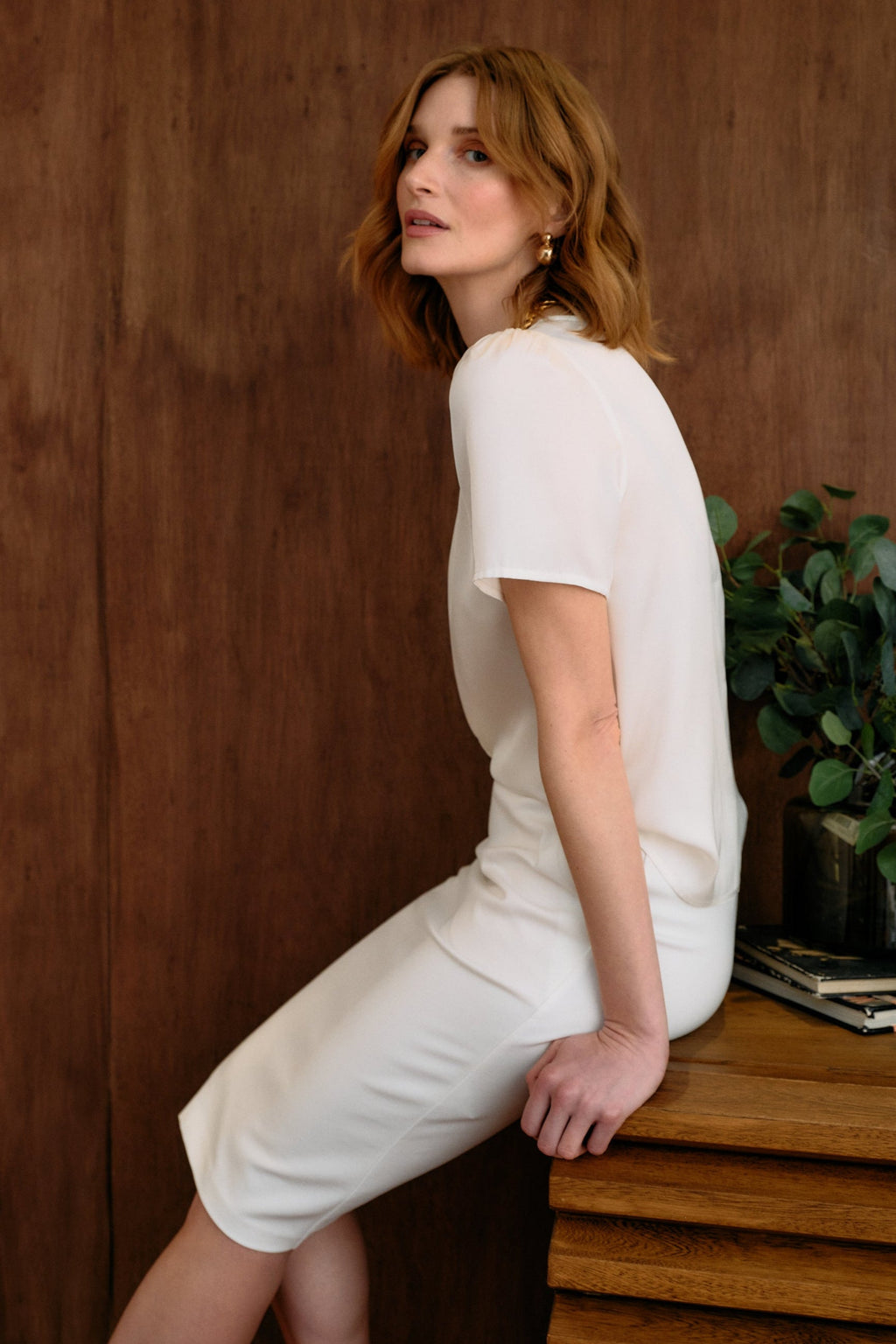 The Elena Pencil Skirt Ivory