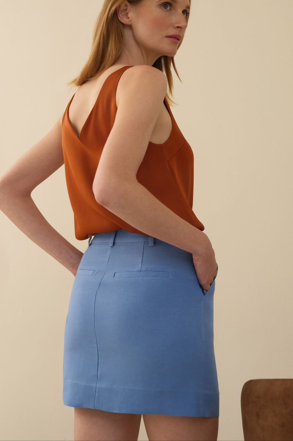 The Paige Mini Skirt Neon Blue