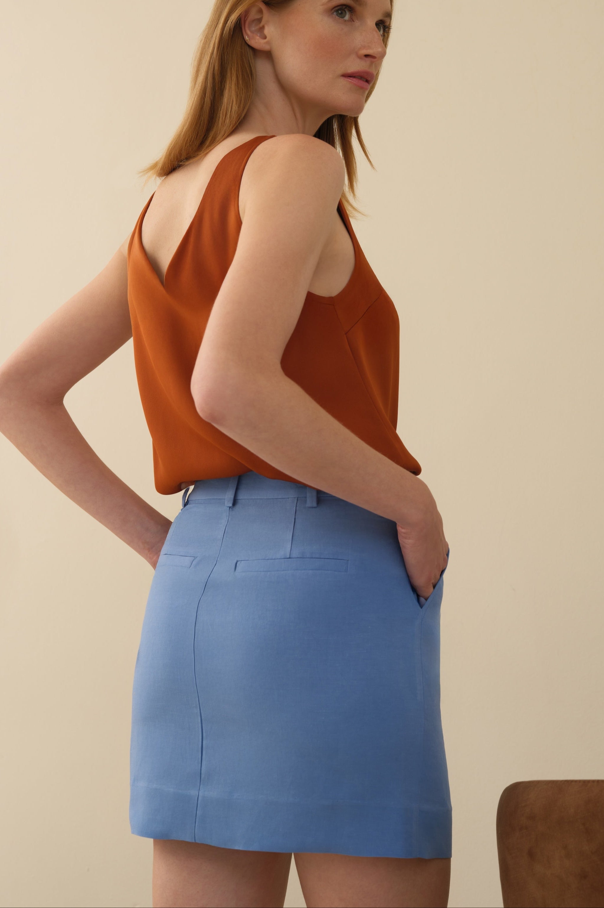 The Paige Mini Skirt Neon Blue