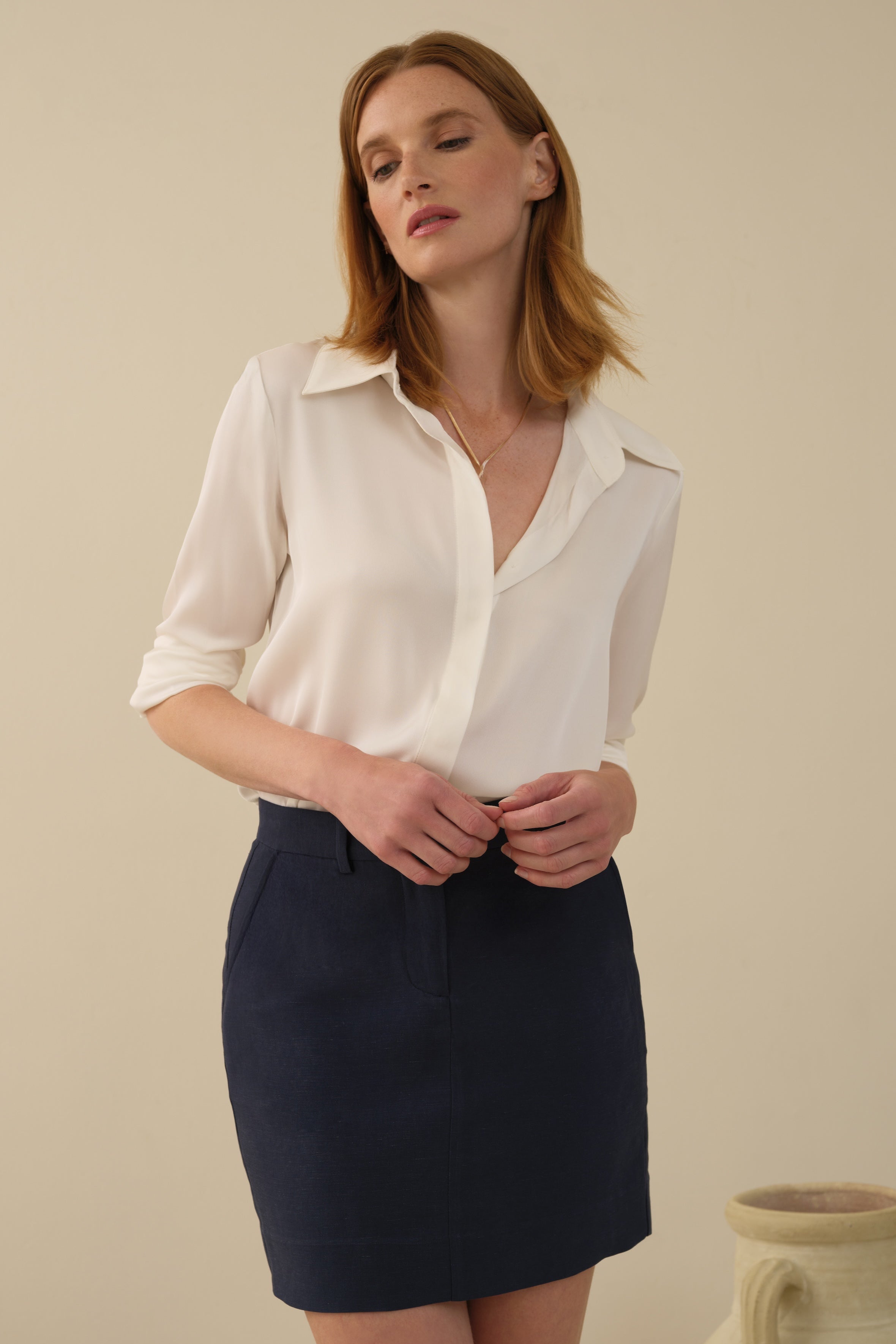 The Paige Mini Skirt Navy