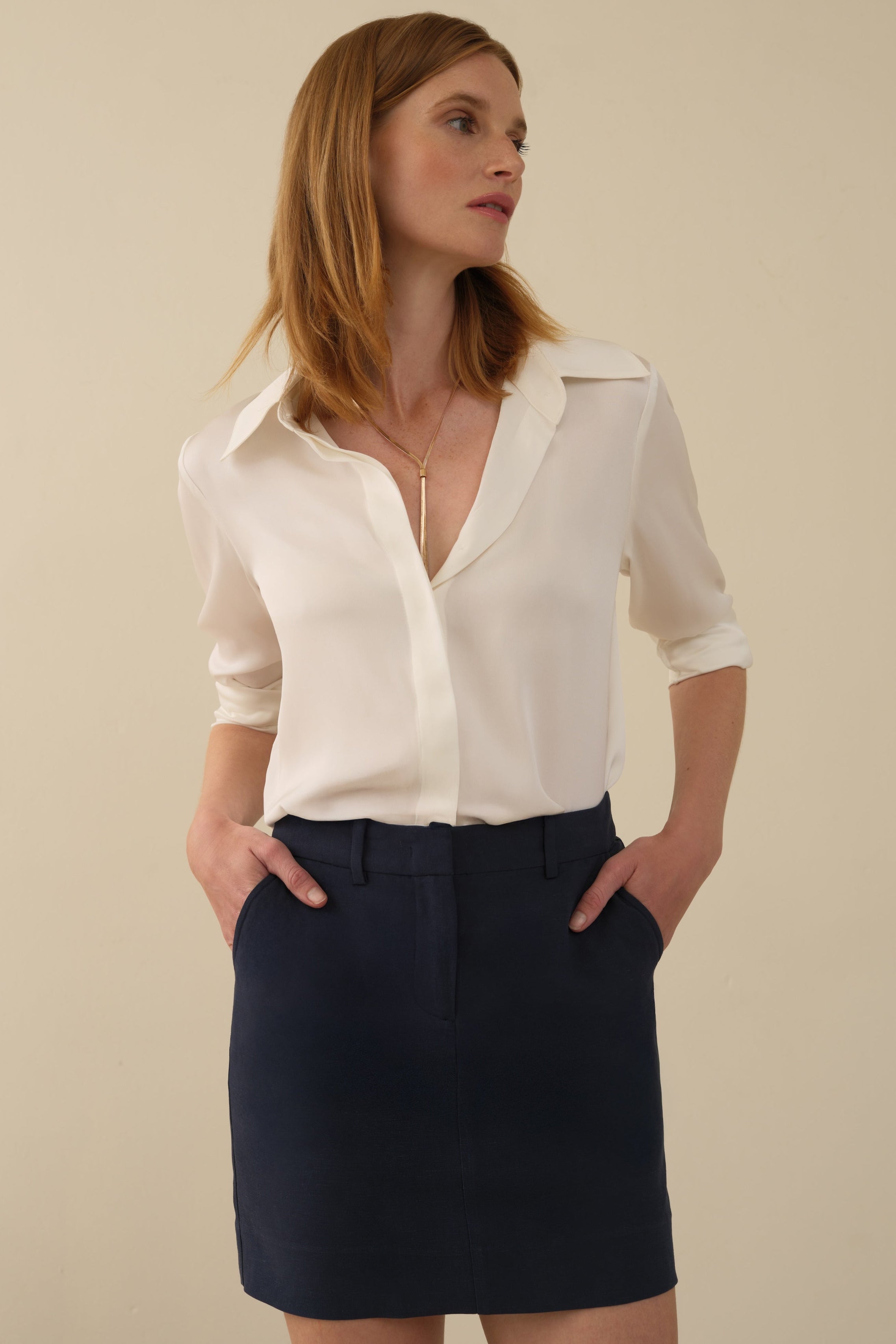 The Paige Mini Skirt Navy