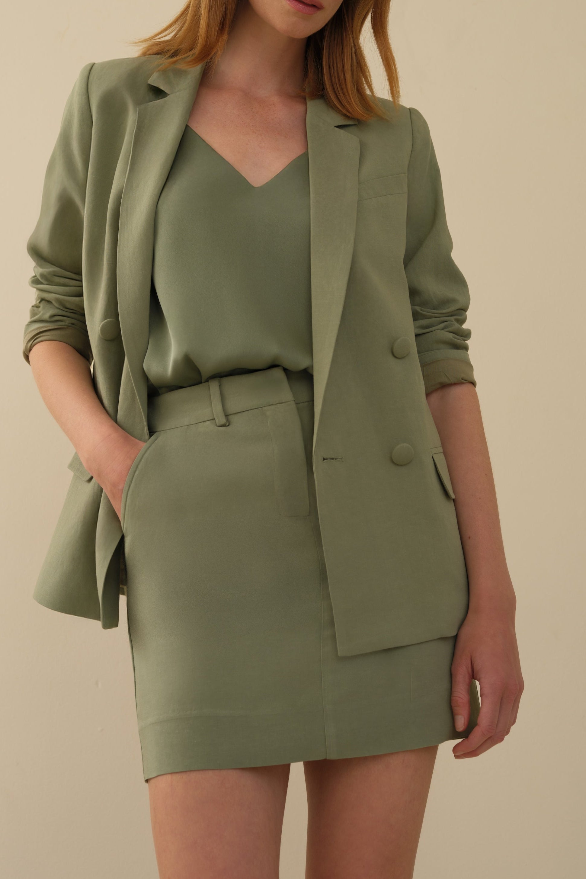 The Paige Mini Skirt Sage