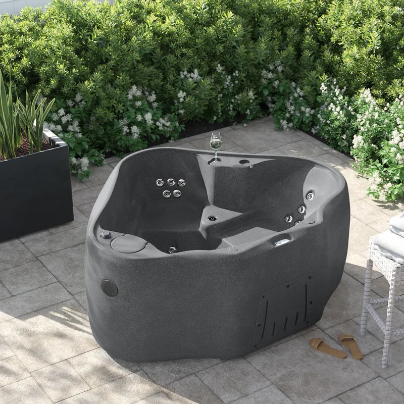 AquaRest Discover AR300 2-Person 20-Jet Oval Plug & Play Hot Tub with LED Waterfall